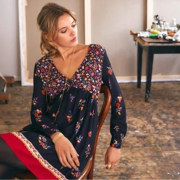 💕SEZANE💕 Daphna Dress ~ Boho Floral Print 36 EU - Picture 1 of 16